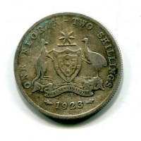 Australia, Giorgio V (1910-1936): 1 fiorino 1923 (KM#27), due tent. foro