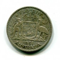 Australia, Giorgio VI (1936-1952): 1 fiorino 1951 (KM#48)