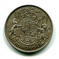 Canada, Giorgio VI (1936-1952): 50 cent. 1945 (KM#36)