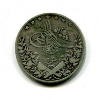 Egitto, Abdul Hamid II (1293-1327=1876-1909): 5 qirsh 1293(24°) (KM#294)