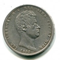Carlo Alberto (1831-1849): 5 lire 1832-To (Gigante#56)
