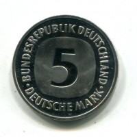 Germania, Rep. Federale (dal 1949): 5 marchi 1975-G (KM#140.1)