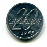Brasile, 20 cruzeiros 1965 (KM#573)
