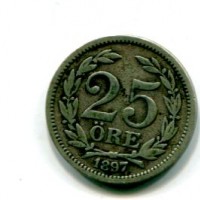 Svezia, Oscar II (1872-1907): 25 ore 1897 (KM#739)