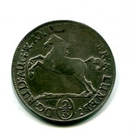Germania, Brunswick-Wonfenbuttel, Anton Ulrich (1685-1714): 2/3 tallero 1697 (KM#615)