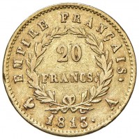 Francia, Napoleone I (1799-1815): 20 franchi 1813-A (KM#695.1)