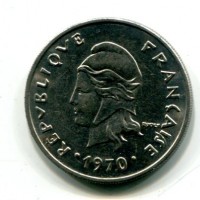 Polinesia Francese: 20 franchi 1970 (KM#6)
