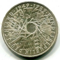 Germania, Rep. Federale (dal 1949): 10 marchi 1989-G "40° Anniversario" (KM#173)
