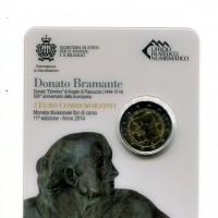 San Marino 2014: 2 euro commemorativi "Donato Bramante" in confezione originale zecca