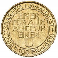 Svizzera, Confederazione: 100 franchi 1939 "Lucerna" (HMZ,2#1344b), grammi 17.51