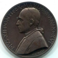 Pio XII (1939-1958): medaglia annuale 1954-XVI, opus Mistruzzi (Rinaldi#148), diametro 44 mm.