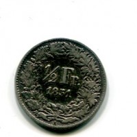 Svizzera, Confederazione: 1/2 franco 1851
