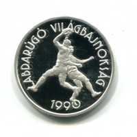 Ungheria, Repubblica Popolare (1949-1989): 500 fiorini 1989 "Mondiali di Calcio" (KM#669)