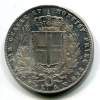 Carlo Alberto (1831-1849): 5 lire 1847-Ge (Gigante#85)
