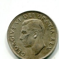 Canada, Giorgio VI (1936-1952): 50 cent. 1952 (KM#45)
