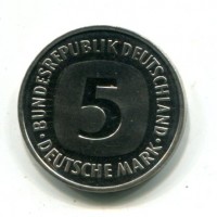 Germania, Rep. Federale (dal 1949): 5 marchi 1975-J (KM#140.1)