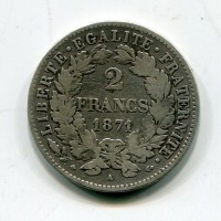 Francia, Governo di difesa Nazionale (1870-1871): 2 franchi 1871-A (Gadoury#530)
