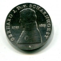 Germania, Rep. Democratica (1949-1990): 10 marchi 1980 "G. von Scharnhorst" (KM#77)
