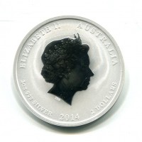 Australia, Elisabetta II (1952-2022): 2 dollari 2014 "Calendario lunare - anno del Cavallo"