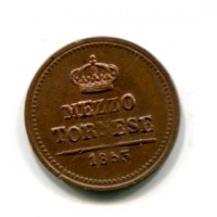 Napoli, Ferdinando II (1830-1859): 1/2 tornese 1853 (Gigante#320), rame rosso ma graffio