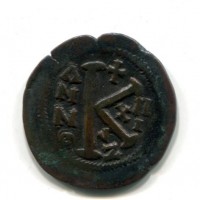 Giustiniano I (527-565 d.C.): 1/2 follis, zecca di Cizico, anno XIII (Sear#208)