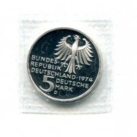 Germania, Rep. Federale (dal 1949): 5 marchi 1974-D "Immanuel Kant" (KM#139)