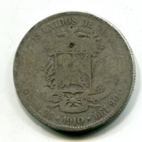 Venezuela: 5 bolivares 1910 (KM#24.2)