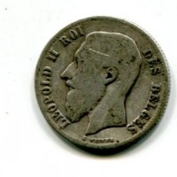 Belgio, Leopoldo II (1865-1909): 50 centimes 1899 (KM#26)