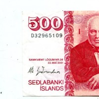 Islanda: 500 kronur 22/05/2001 (Pick#58)
