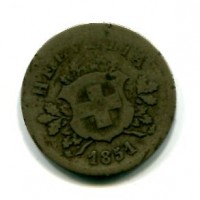 Svizzera, Confederazione: 10 centesimi 1851
