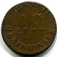 Francia, Napoleone I, Assedio di Anversa (feb-mag 1814): 10 cent. 1814-W (Gadoury#191c)
