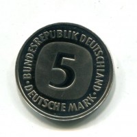 Germania, Rep. Federale (dal 1949): 5 marchi 1982-F (KM#140.1)