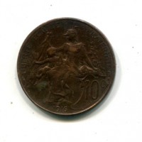 Francia, Terza Repubblica (1871-1940): 10 centesimi 1916* "Dupuis" (Gadoury#277)
