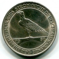 Germania, Repubblica di Weimar (1919-1933): 5 marchi 1930-A "RHINELAND" (KM#71)