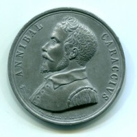 Bologna, medaglia 1829 per Annibale Carracci, opus:Cerbara, colpi al bordo