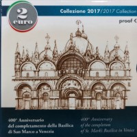 Italia 2017: 2 euro commemorativo "400° Anniversario del completamento della Basilica di San Marco a Venezia" PROOF, nella confezione ufficiale