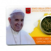 Vaticano 2017: 50 centesimi nella coincard originale zecca