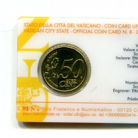 Vaticano 2017: 50 centesimi nella coincard originale zecca