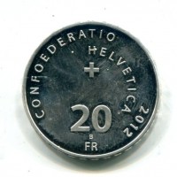 Svizzera, Confederazione: 20 franchi 2012 "Jungfraubahn"
