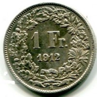 Svizzera, Confederazione: 1 franco 1912
