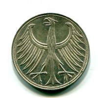 Germania, Rep. Federale (dal 1949): 5 marchi 1958-G (KM#112.1)