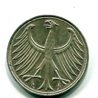 Germania, Rep. Federale (dal 1949): 5 marchi 1963-J (KM#112.1)