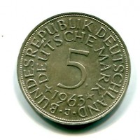 Germania, Rep. Federale (dal 1949): 5 marchi 1963-J (KM#112.1)