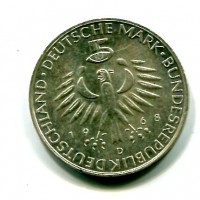 Germania, Rep. Federale (dal 1949): 5 marchi 1968-D "Max Von Pettenkofer"(KM#123.1)