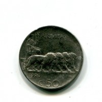 Vittorio Emanuele III (1900-1943): 50 cent. 1920-rigato "Leoni" (Gigante#165)