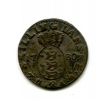 Danimarca, Cristiano VII (1766-1808): 2 skilling 1780 (KM#631.2)