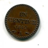 Francia, Seconda Repubblica (1848-1852): 1 centesimo 1849-A (Gadoury#84)
