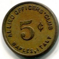 Napoli, gettone da 5 cent:  "Allied Officiers Club"
