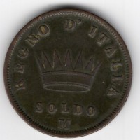 Milano, Napoleone I (1805-1814): 1 soldo 1812 (Gigante#214)

