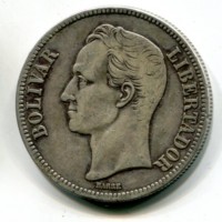 Venezuela: 5 bolivares 1929 (KM#24.2)